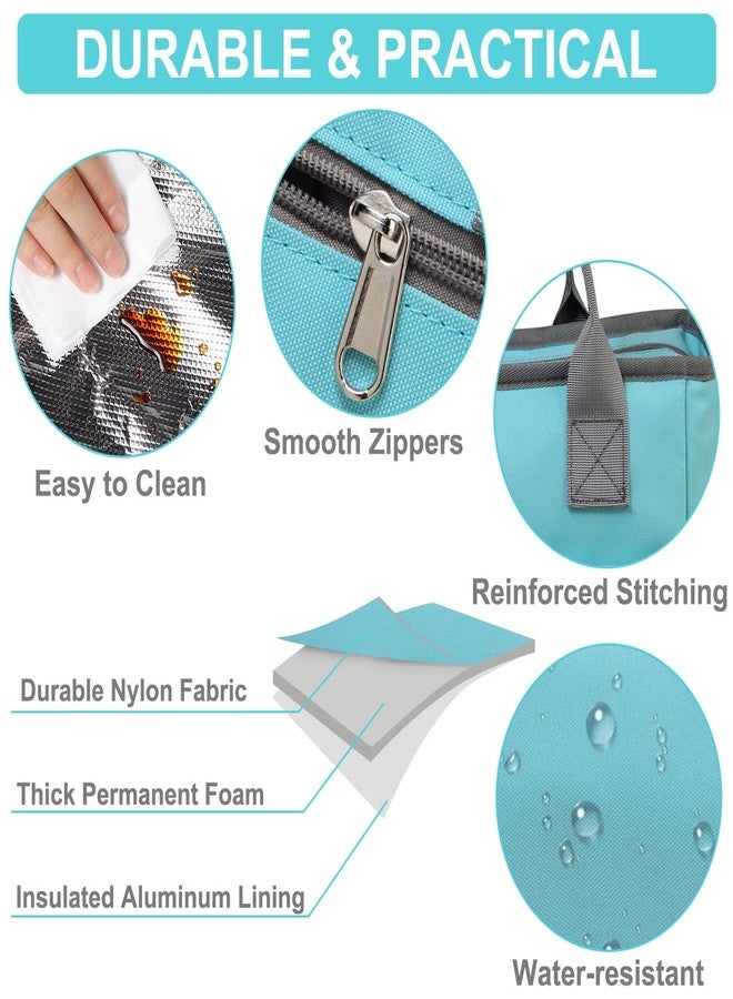 VASCHY Lunch Bag for Women, Ladies Fashion Insulated Lunch Box Tote Bag for Work Office w Shoulder Strap Turquoise - Image 2