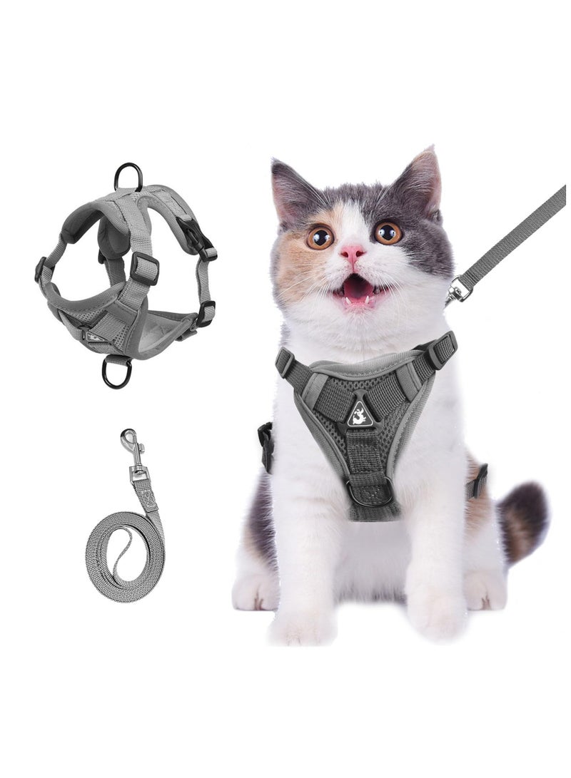 Summer cat Chest Harness and Leash, Anti-Escape Adjustable Soft mesh cat Leash and Chest Harness Set for All Types of Cats cat Vests - Image 1