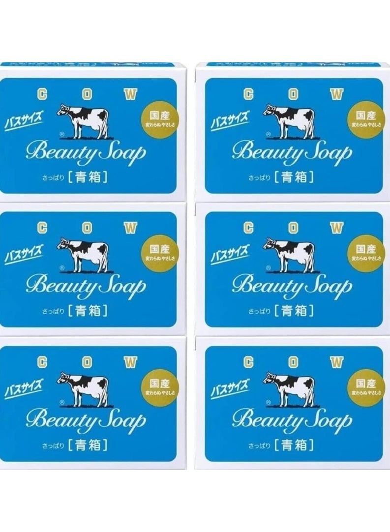 Cow Brand Beauty Soap Blue Box Jasmine Fragrance 85g x 6 | Milk Enriched Moisturizing Face, Body & Hand Soap | Made in Japan - Image 2