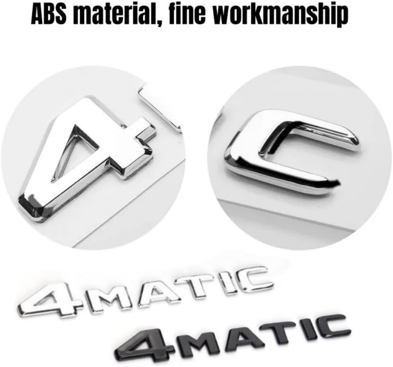 HUIANTS شعار استبدال حروف HUIANTS 3D 4MATIC ABS لمرسيدس بنز - فضي - Image 3