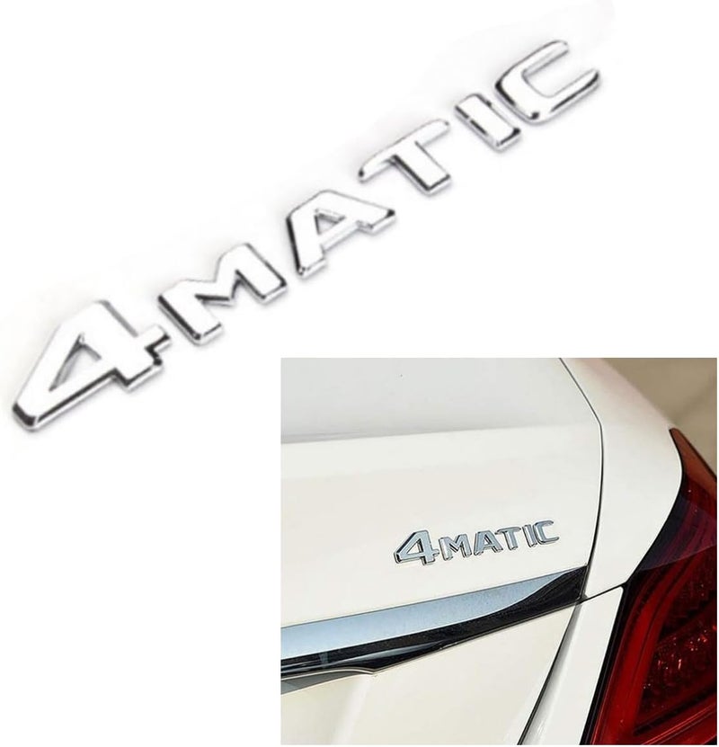 HUIANTS شعار استبدال حروف HUIANTS 3D 4MATIC ABS لمرسيدس بنز - فضي - Image 1