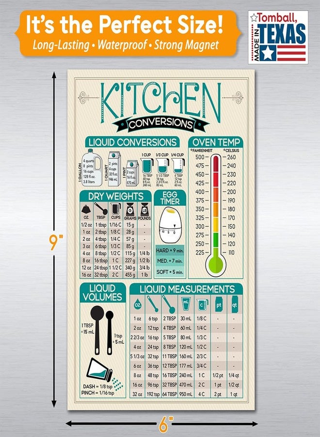 Lone Star Art مغناطيس تحويل وحدات المطبخ الإمبراطورية والمترية - 6 بوصات × 9 بوصات، مرجع عملي لقياسات الطبخ وجدول القياسات - دليل مختصر للطهي، ملحقات تحويل الوحدات للطهاة المحترفين والهواة - Image 3