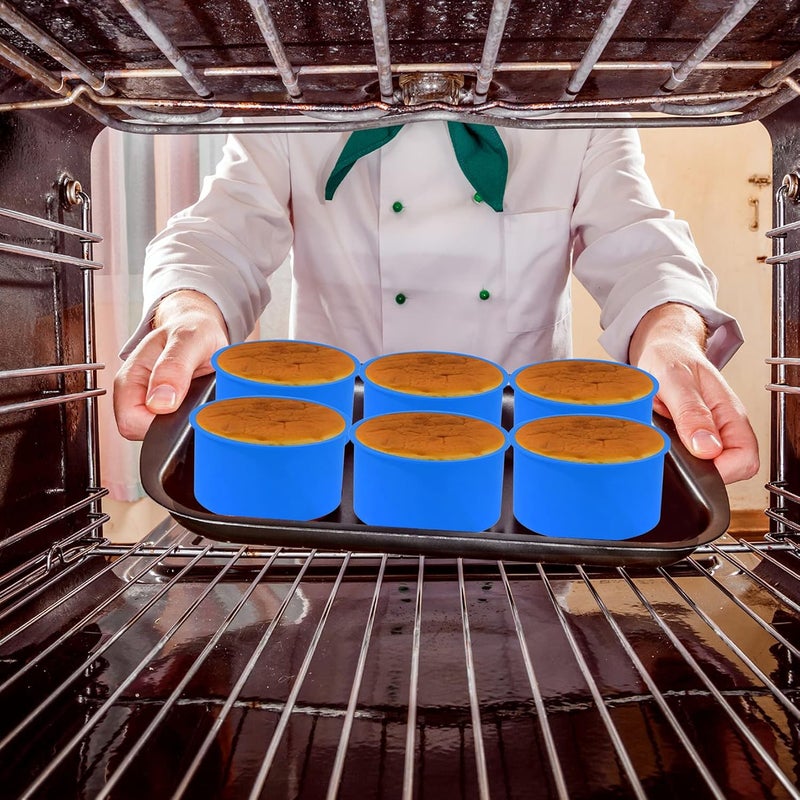 mifengda 12pcs Silicone Cake Mold Baking Round Cake Molds 4 Inch Non-Stick Baking Pan Kitchen Silicone Cake Molds for Baking(Red, Blue, 4inch) - Image 5