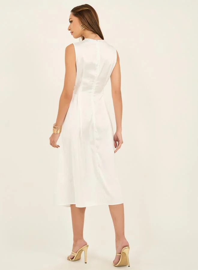 Styli White A-Line Dress
