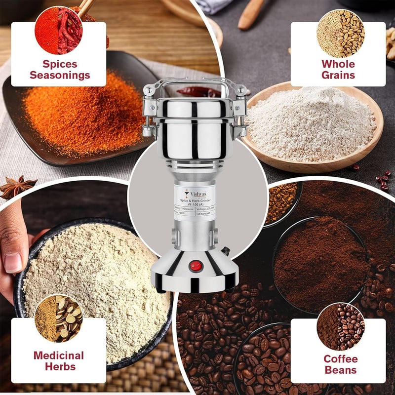 Vivatra Vivatra Smallest Masala Grinding Machine for Home Use with 100gm Capacity Portable Indian Spice Grinder Machine for Home VI100A VI100A Stainless Steel  - Image 2