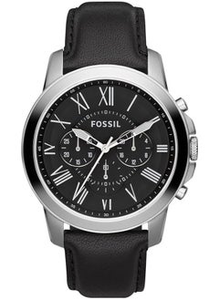 FOSSIL Men's leather simulated quartz Watch FS4812-44mm - black  - Image 1