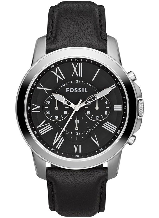 FOSSIL Men's leather simulated quartz Watch FS4812-44mm - black  - Image 1
