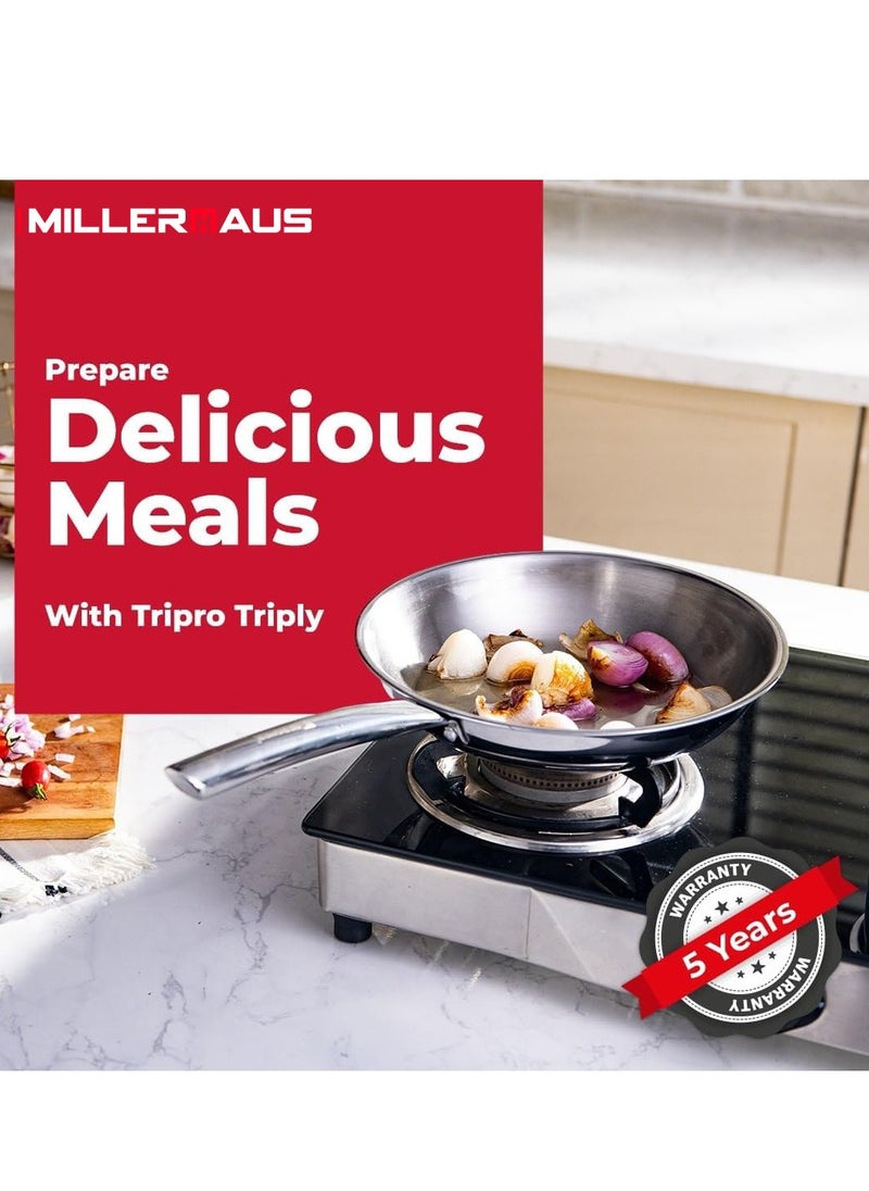 MILLERHAUS Millerhaus Tri-Ply Frypan 24cm Stainless Steel  - Image 4