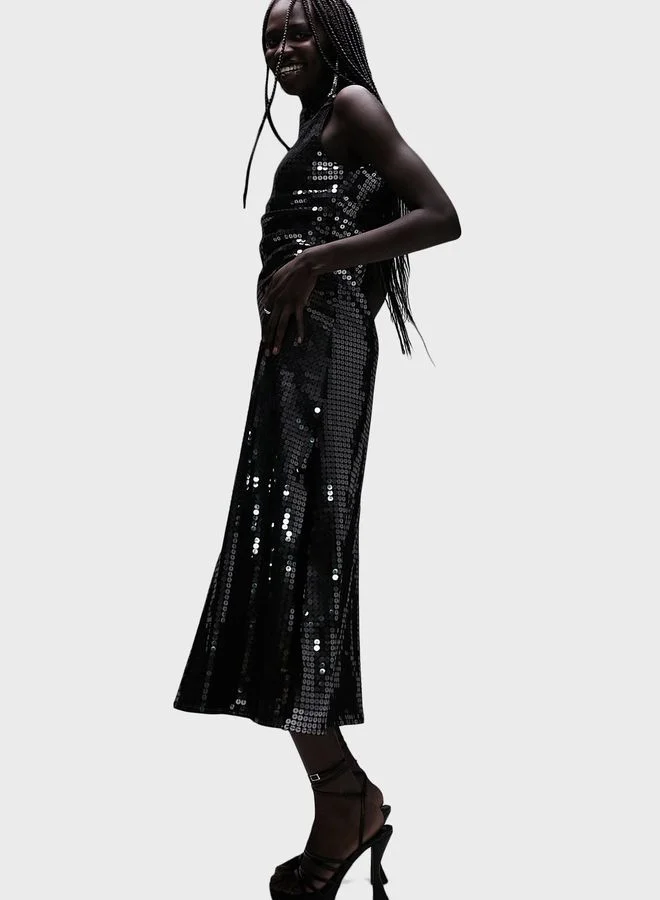TOPSHOP Sequin Detail Dress