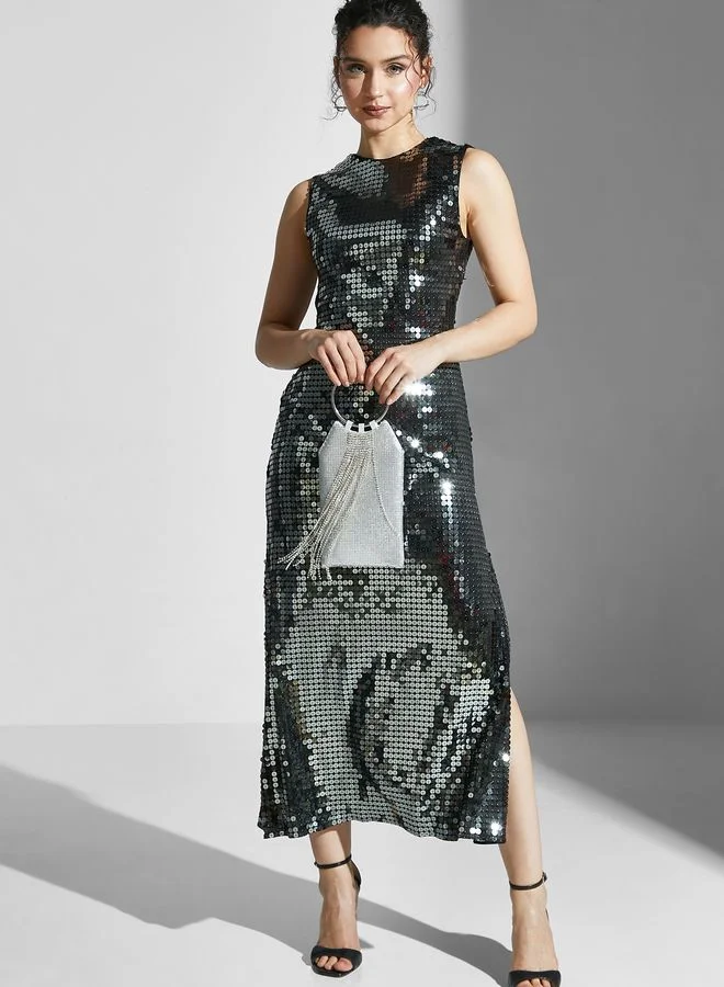 TOPSHOP Sequin Detail Dress