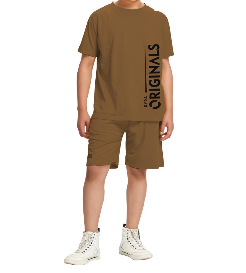 KYDA KIDS®100% Pure Cotton Boy's Premium Printed Tshirt and Shorts Set - Image 1