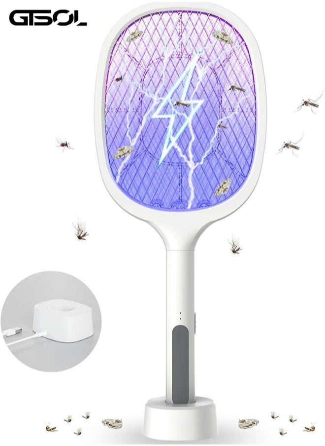 GTSOL Rechargeable Mosquito Swatter with Hi-Power COB Light - USB Power White/Green with LED Light for Mosquitos Flies Pest Control for Indoor and Outdoor Use  - Image 1