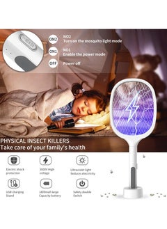 GTSOL Rechargeable Mosquito Swatter with Hi-Power COB Light - USB Power White/Green with LED Light for Mosquitos Flies Pest Control for Indoor and Outdoor Use  - Image 3