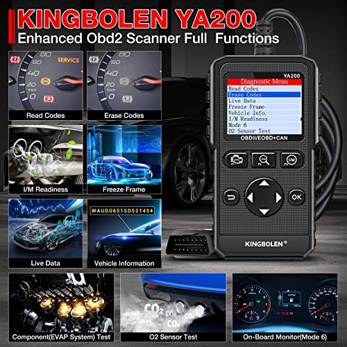 KINGBOLEN YA200 OBD2 Scanner, Car OBD2 Code Reader Check Engine Light, Car Scanner OBDII Full Functions with Voltage Test OBD2 Scanner Diagnostic Tool for All OBDII CAN Protocol Cars Since 1996 - Image 2
