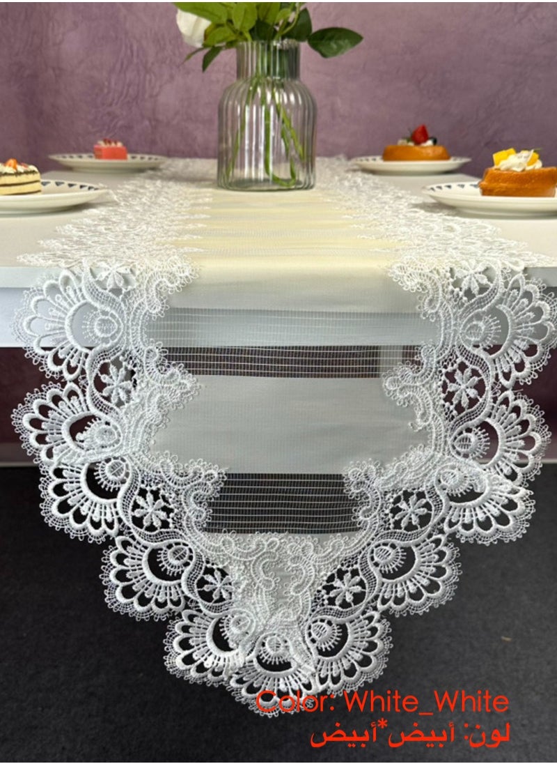 Generic - Modern, American, European-Style Table Runner, Aesthetic, Luxury, Hollow Out, White Grey Tablecloth, Coffee Table, Tv Cabinet - Image 1