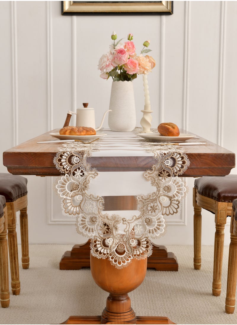 Generic - Modern, American, European-Style Table Runner, Aesthetic, Luxury, Hollow Out, White Grey Tablecloth, Coffee Table, Tv Cabinet - Image 1