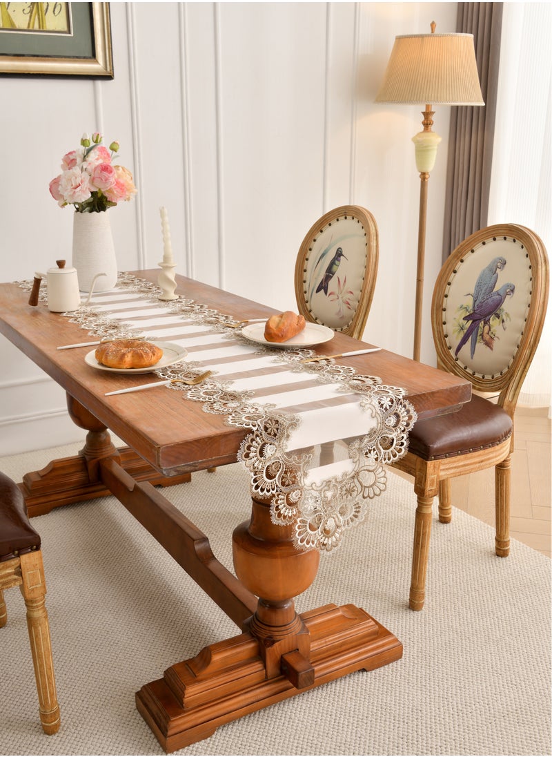 Generic - Modern, American, European-Style Table Runner, Aesthetic, Luxury, Hollow Out, White Grey Tablecloth, Coffee Table, Tv Cabinet - Image 1