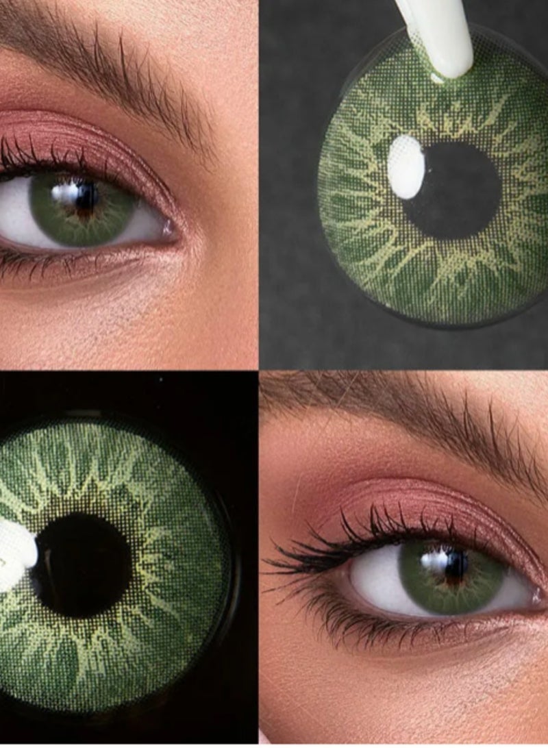 Teal Velvet Yearly Colored Unisex Cosmetic Contact Lenses, Enlargement Collection