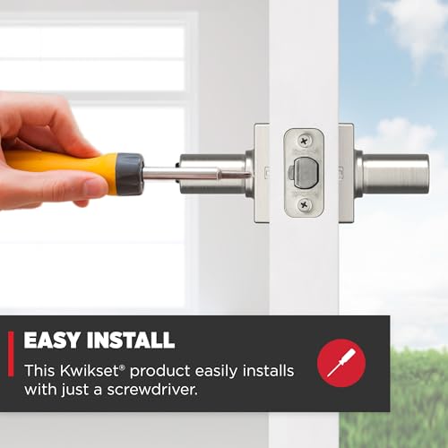 Kwikset Casey Entry Door Handle with Lock and Key, Secure Keyed Reversible Lever Exterior, For Front Entrance and Bedrooms, Satin Nickel , Pick Resistant Smartkey Rekey Security and Microban - Image 3