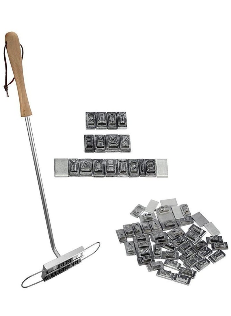 Y&D BBQ Branding Iron, Barbecue Grill Iron with 55 Interchangeable Letters, Wooden Handle Accessories, a Handy Draw, Utensils for Steaks, Burgers, Chicken, Meat - Image 2