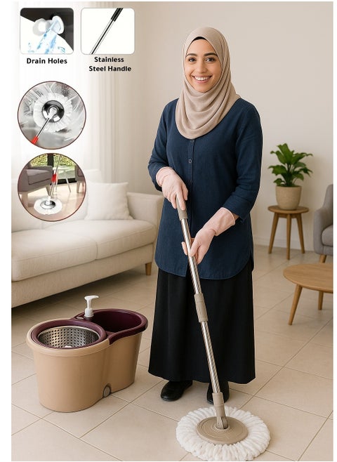 Mop and Bucket – 2 Stage Floor Mop with Built-in Detergent Dispenser Separates Clean and Dirty Water to Get Floors Cleaner