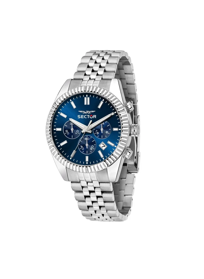 Sector 240 Collection Men's Chronograph Analog Watch - Blue Dial, 41mm Metal Case, Blue Stainless Steel Bracelet, Quartz, 50M Water Resistant - R3273640003