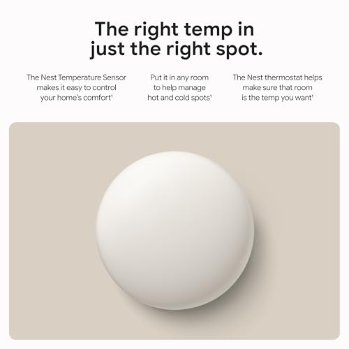 Google Nest Temperature Sensor (2nd Gen) - Room Comfort Sensor with Scheduling - Works with The Nest Learning Thermostat (3rd and 4th Gen) and Nest Thermostat E - Porcelain, White - Image 2