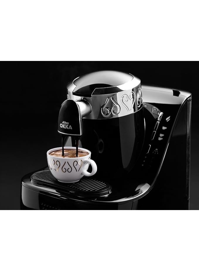 ارزوم اوكا ماكينة تحضير القهوة التركية من ارزوم اوكا- أسود/كروم- ok002، بلاستيك نحاس - Image 2
