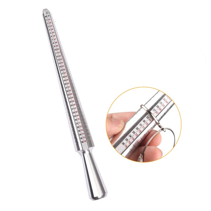 NUTJAM Metal Ring Sizer Measuring Tool, Jewelry Sizers Metal Ring Sizer Gauge Sizing Measuring for Women Men Ringsï¼ˆAluminum, 1 Packï¼‰ - Image 5