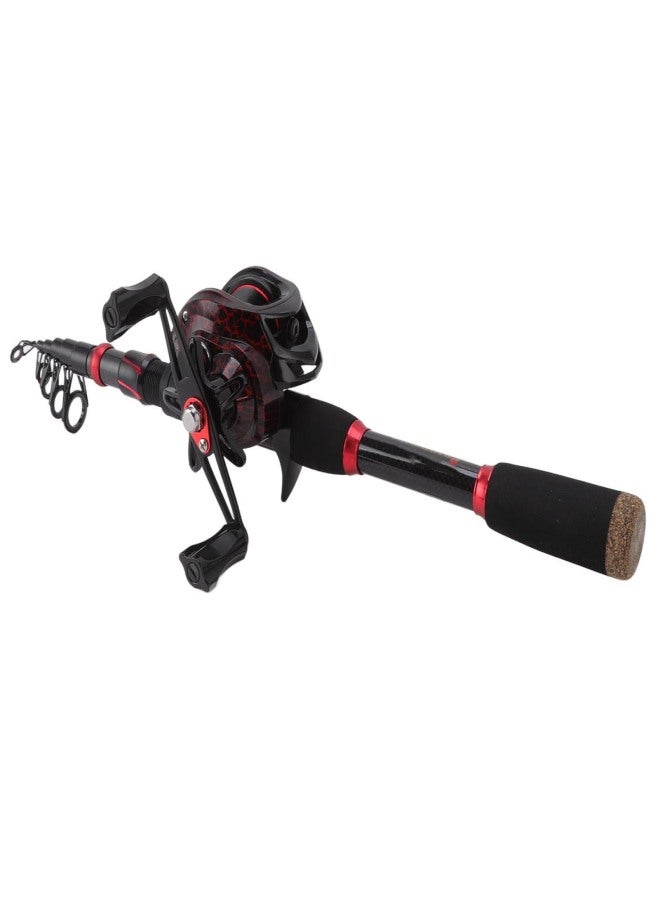 برو بيروس مجموعة صنارة وبكرة صيد من ألياف الكربون، صنارة صيد تلسكوبية، طقم طعوم للصيد في المياه المالحة والعذبة - Image 3