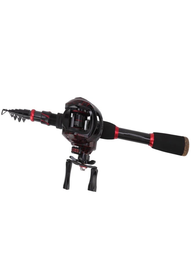 برو بيروس مجموعة صنارة وبكرة صيد من ألياف الكربون، صنارة صيد تلسكوبية، طقم طعوم للصيد في المياه المالحة والعذبة - Image 5