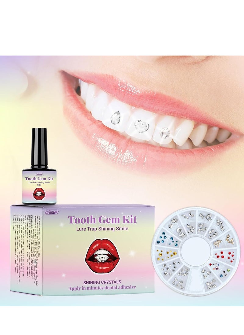 DIY Tooth Gem Kit – 120 Sparkling Crystals for Teeth, Fashionable Tooth Jewelry Starter Kit, Professional Teeth Gems Kit for Personal Style