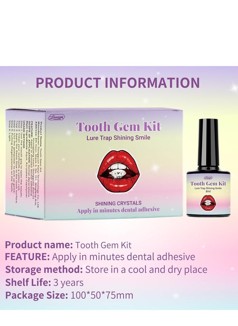 DIY Tooth Gem Kit – 120 Sparkling Crystals for Teeth, Fashionable Tooth Jewelry Starter Kit, Professional Teeth Gems Kit for Personal Style