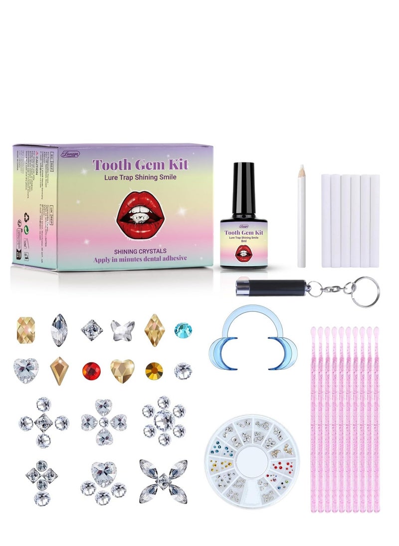 DIY Tooth Gem Kit – 120 Sparkling Crystals for Teeth, Fashionable Tooth Jewelry Starter Kit, Professional Teeth Gems Kit for Personal Style
