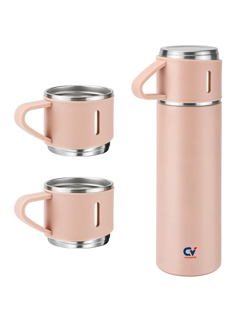 Stainless Steel Vacuum Flask Set Insulated Thermos With Cups For Tea And Coffee Hot And Cold Bottles For Home Office Picnic Travel Keeps Beverages Hot And Cold  - Image 3