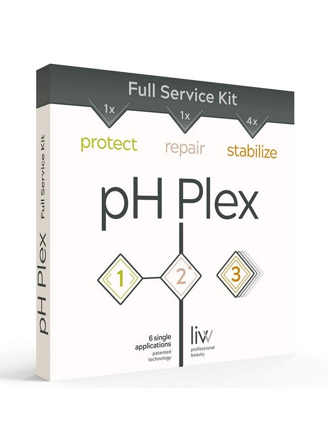 LIW Ph Plex Full Service Kit Protect Repair & Stabilize Hair Care Treatment Use With Home Hair Color & Bleach Products 1 Month Supply 1 Sachet Of Steps 1 & 2 Plus 2 Double Sachets Of Step 3 - Image 1