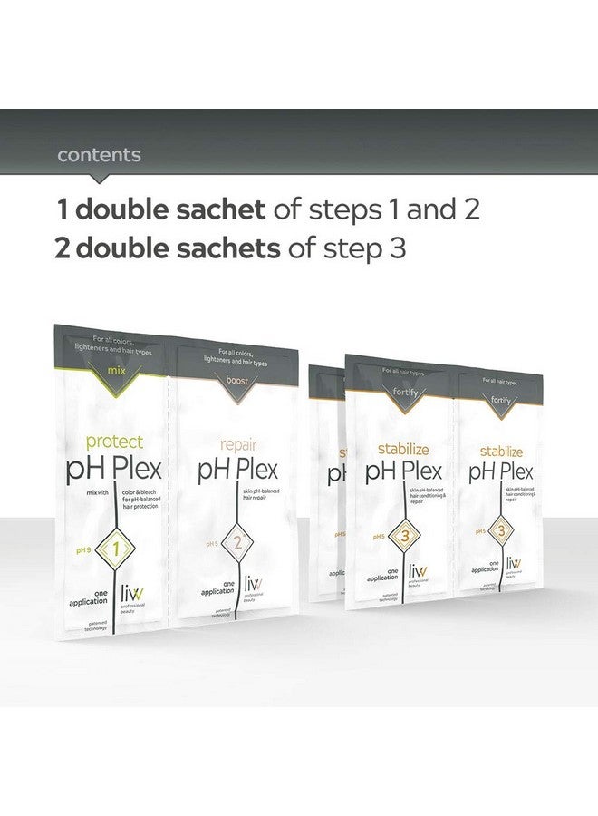 LIW Ph Plex Full Service Kit Protect Repair & Stabilize Hair Care Treatment Use With Home Hair Color & Bleach Products 1 Month Supply 1 Sachet Of Steps 1 & 2 Plus 2 Double Sachets Of Step 3 - Image 4