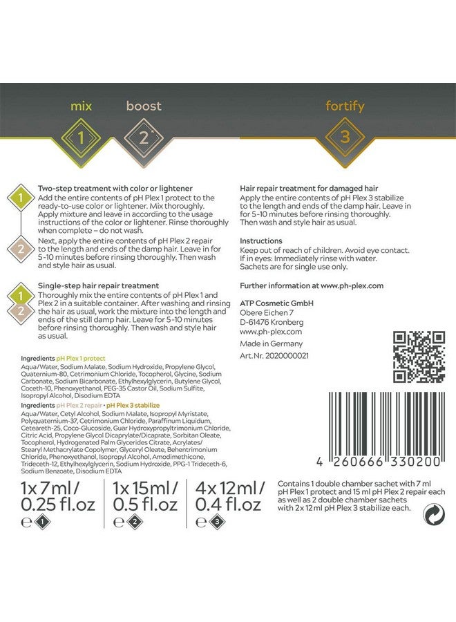 LIW Ph Plex Full Service Kit Protect Repair & Stabilize Hair Care Treatment Use With Home Hair Color & Bleach Products 1 Month Supply 1 Sachet Of Steps 1 & 2 Plus 2 Double Sachets Of Step 3 - Image 2