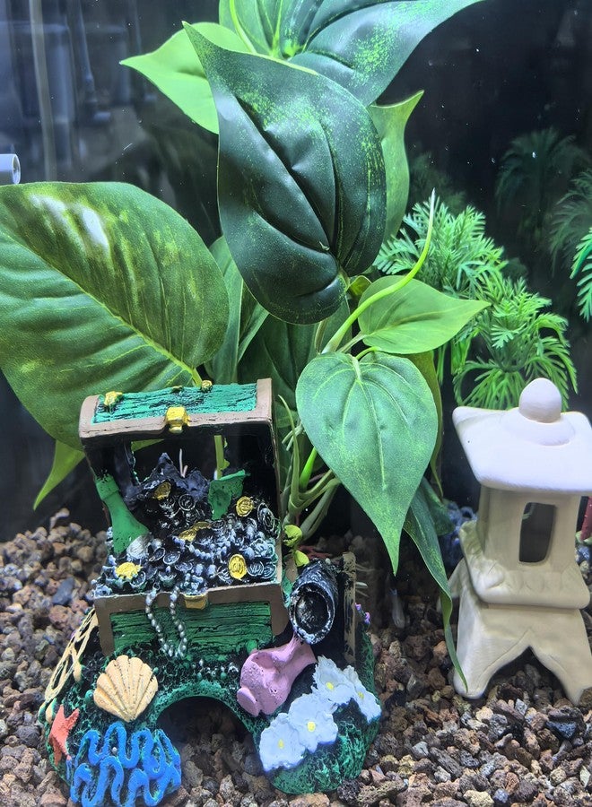 إم تو سي بريدج أشجار جوز الهند البلاستيكية من M2cbridge لتزيين أحواض السمك (قطعتان) - Image 5