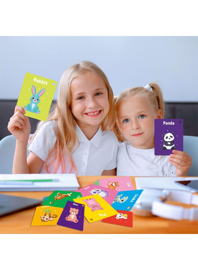 Bluejw Cognitive Cards 50 Children's Animal Flashcards Interactive English Phrases Learning Puzzle Early Education Flash Cards - Image 5