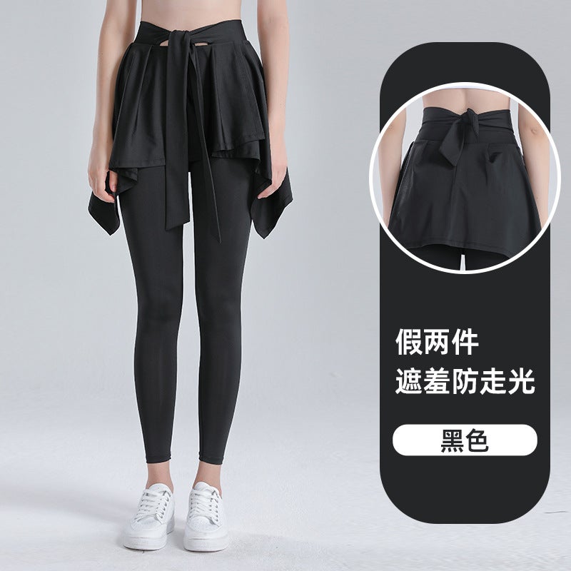 Generic 2024 Spring Yoga Fitness Tights Quick-Dry Skirt Pants Women Black  - Image 1