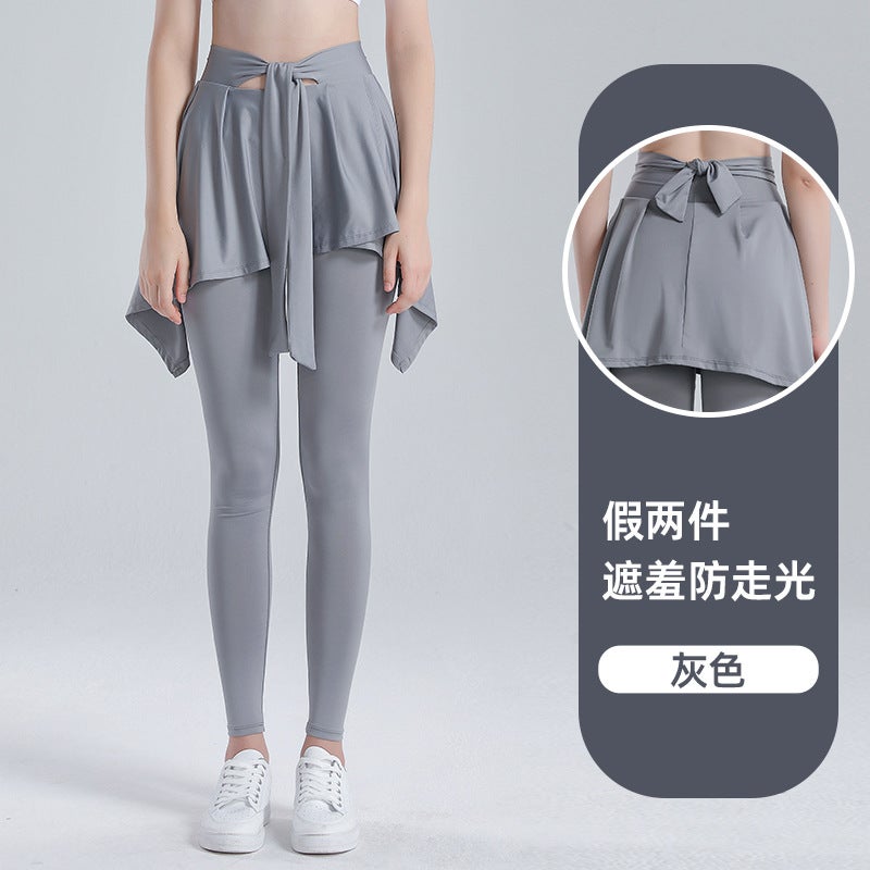 Generic 2024 Spring Yoga Fitness Tights Quick-Dry Skirt Pants Women Black  - Image 2