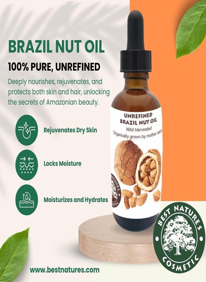 Best Nature's Cosmetics Virgin Organic Brazil Nut Oil Moisturizer for Skin and Hair, 1 Fl Oz - Image 2