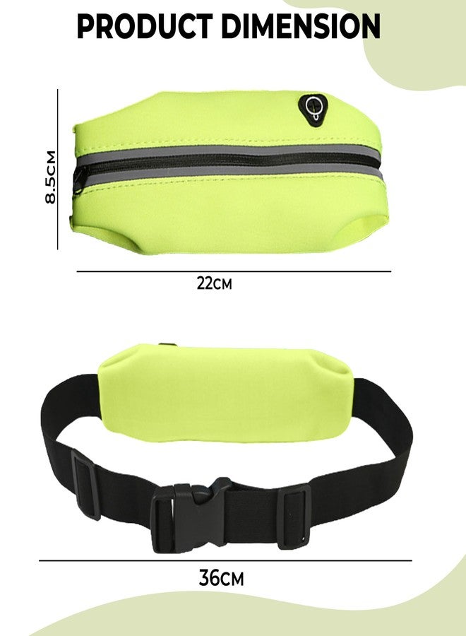 Kraptick Running Waist Belt | Adjustable, Waterproof & Sweatproof Jogging Belt | Sports Waist Pouch for Phone, Keys & Money | Lightweight Fitness Belt for Running, Gym, Cycling & Walking (Green) - Image 3