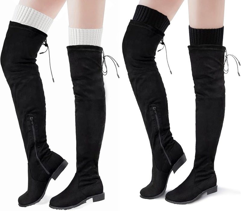 Pcavin Thigh High Socks for Women Cable Knit Over the Knee Boot Socks, Long Warm Leg Warmers Winter - Image 2