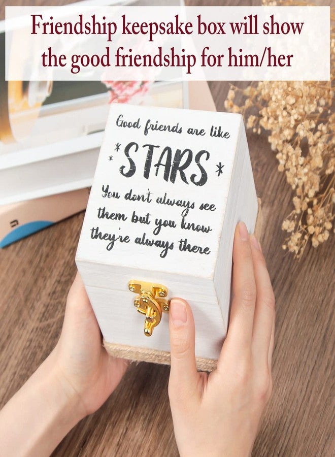 J JACKCUBE DESIGN JACKCUBE DESIGN Friendship Keepsake Box, Wooden Gift Memory Box with Hinged Lid, Trinket, Jewelry, Gift Card, Souvenir Storage Holder- MK1063A - Image 2