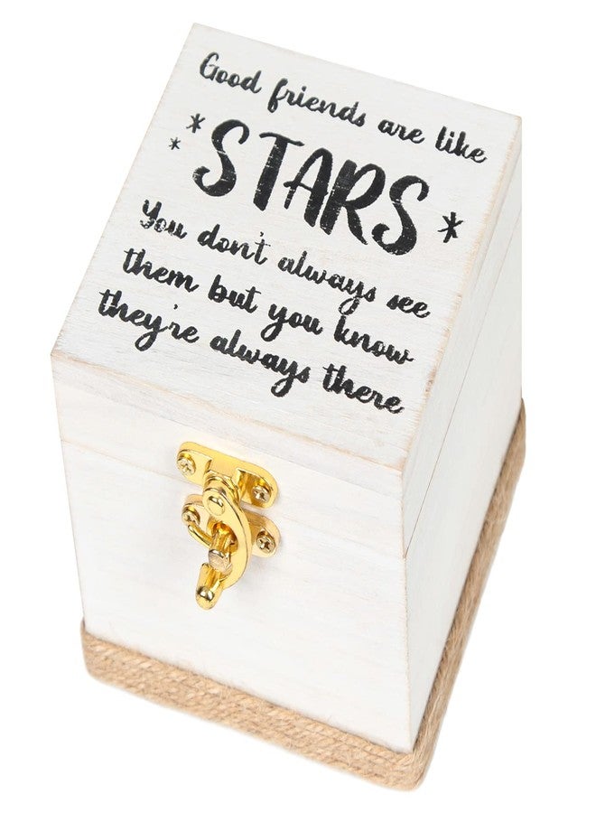 J JACKCUBE DESIGN JACKCUBE DESIGN Friendship Keepsake Box, Wooden Gift Memory Box with Hinged Lid, Trinket, Jewelry, Gift Card, Souvenir Storage Holder- MK1063A - Image 1
