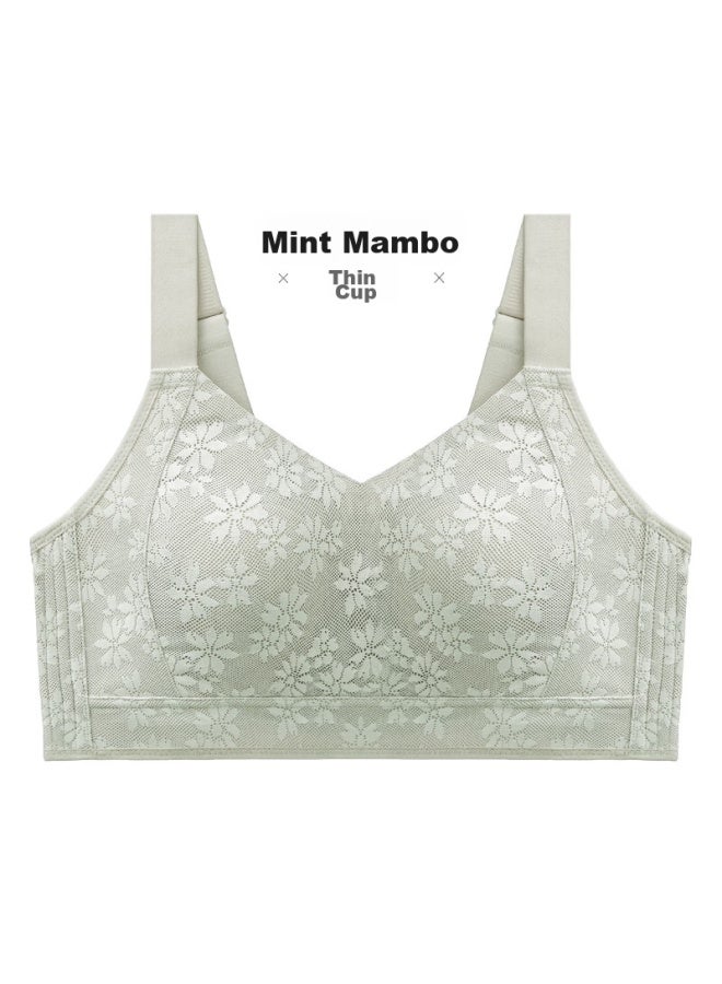 QIANNAIMEI Qianamei Women's Bra, Large Bust Minimizer, Thin Seamless Wireless Full Coverage, Side Support Bra, Mint Mambo, 2xl  - Image 2