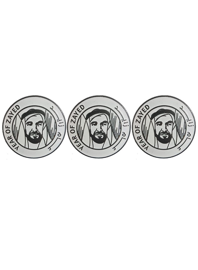 3-piece Year of Zayed Metal Badge Magnetic Pin  - Image 1