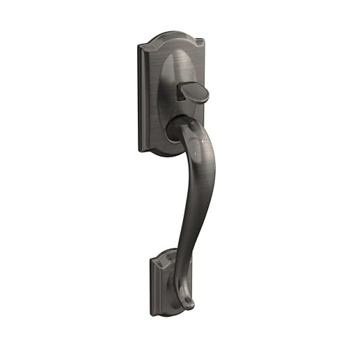 SCHLAGE مقبض دخول أمامي SCHLAGE FE285 CAM 620 Acc RH بتشطيب كاميلوت النصف السفلي مع رافعة يمنى، نحاس عتيق - Image 2